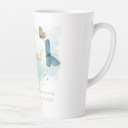 Gezegend - Christelijke geloofsovertuiging voor vr Latte Mok (Rechts)