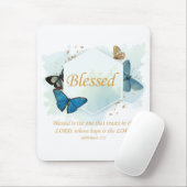 Gezegend - Christelijke geloofsovertuiging voor vr Muismat (Met muis)