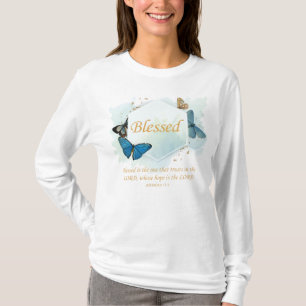 Gezegend - Christelijke geloofsovertuiging voor vr T-shirt