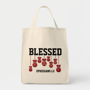 Gezegend   CHRISTMAS BAUBLES   CHRISTELIJK Tote Bag