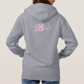Gezegend! Dames Hoodie (grijs/roze) (Achterkant)