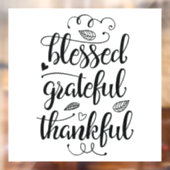 gezegend dankbaar bedankt Window Cling Raamsticker (Vel 2)
