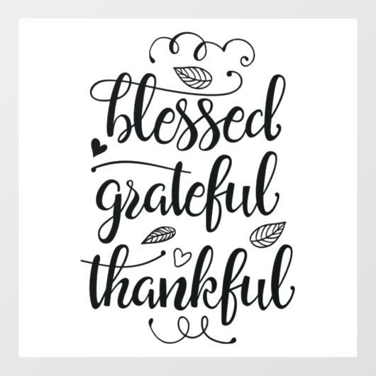 gezegend dankbaar bedankt Window Cling Raamsticker (Vel)