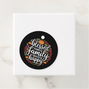 Gezegend Dankbaar Familie Thanksgiving Diner Bedankjes Labels