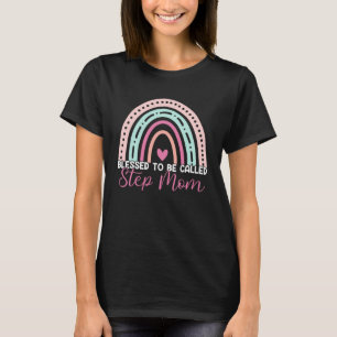 Gezegend dat ze stiefmoeder regenboog mam oma heet t-shirt