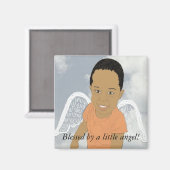 Gezegend door een kleine engel Magnet Magneet (Voorkant / Achterkant)