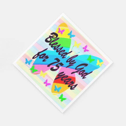 GEZEGEND DOOR GOD 75E VERJAARDAG FEEST SERVETTEN (Hoek)