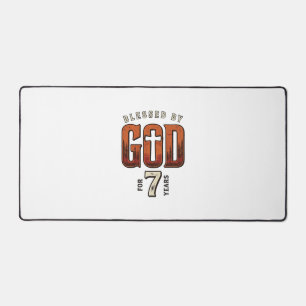 Gezegend door God 7 Jaar Vintage Christelijk T-shi Bureaumat