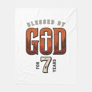 Gezegend door God 7 Jaar Vintage Christelijk T-shi Fleece Deken
