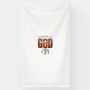 Gezegend door God 7 Jaar Vintage Christelijk T-shi Spandoek