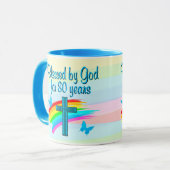 GEZEGEND DOOR GOD 80E VERJAARDAG MOK (Voorkant links)