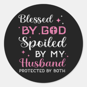Gezegend door God bespied door Christelijke echtge Ronde Sticker
