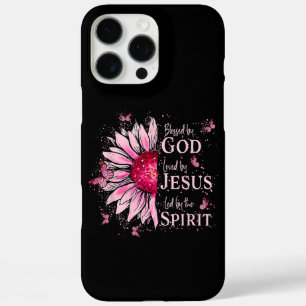 Gezegend door God - Geliefd bij Jezus Roze Zonnebl iPhone 16 Pro Max Hoesje