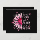 Gezegend door God - Geliefd bij Jezus Roze Zonnebl Feestdagenkaart (Voorkant / Achterkant)