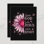 Gezegend door God - Geliefd bij Jezus Roze Zonnebl Informatiekaartje (Voorkant / Achterkant)