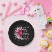 Gezegend door God - Geliefd bij Jezus Roze Zonnebl Papieren Bordje (Feest)