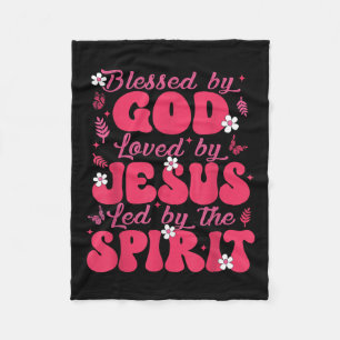 Gezegend door God Geliefd door Jezus vlinderbloemi Fleece Deken