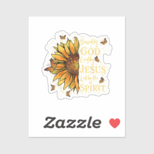 Gezegend door God - Geliefd door Jezus, Zonnebloem Sticker
