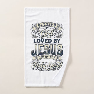 Gezegend door God Jezus Heilige Geest Vintage T-sh Handdoek