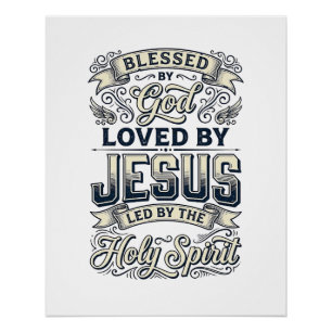 Gezegend Door God Jezus Heilige Geest Vintage T-sh Perfect Poster