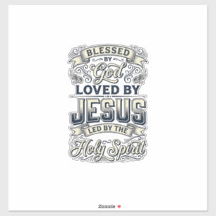 Gezegend Door God Jezus Heilige Geest Vintage T-sh Sticker
