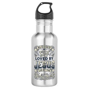 Gezegend Door God Jezus Heilige Geest Vintage T-sh Waterfles