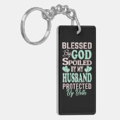 Gezegend door God verwend door mijn man vrouw fami Sleutelhanger (Voorkant Links)