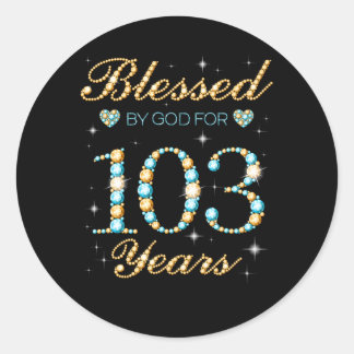 Gezegend door God voor 103 103e Py Ronde Sticker