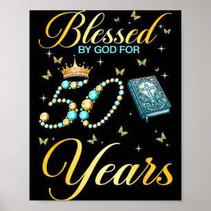 Gezegend door God voor 50 jaar oude christen 50ste Poster