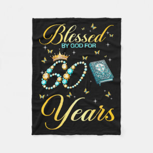 Gezegend door God voor 60 jaar oud christelijk ver Fleece Deken