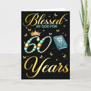 Gezegend door God voor 60 jaar oud christelijk ver Kaart