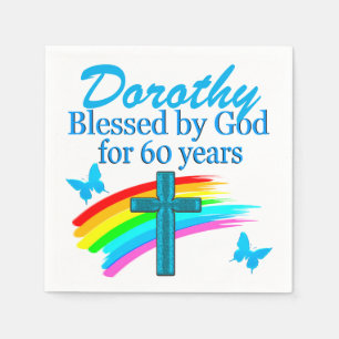 GEZEGEND DOOR GOD VOOR 60E GEPERSONALISEERDE SERVE SERVETTEN