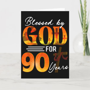 Gezegend door God voor 90 jaar oud cadeau 90ste ve Kaart