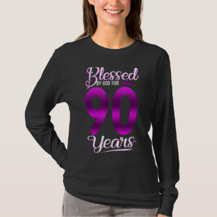 Gezegend door God voor 90 jaar oude 90e verjaardag T-shirt