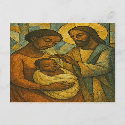 Gezegend door Jezus Afro-Amerikaans Briefkaart (Voorkant)