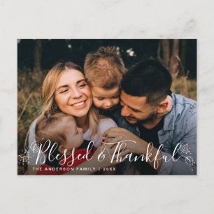 GEZEGEND EN DANKBAAR Foto Thanksgiving Briefkaar Briefkaart