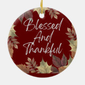 Gezegend en dankbaar keramisch ornament (Achterkant)