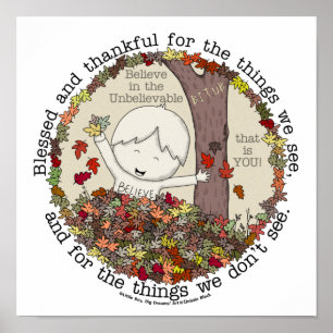 Gezegend en gelukkig poster