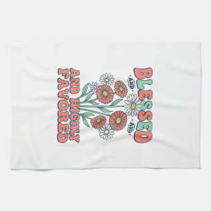Gezegend en zeer bevoorrecht bloemig vintage ontwe theedoek