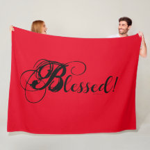 Gezegend! Fleece deken (Rood)
