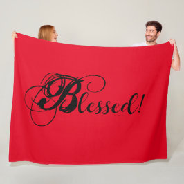 Gezegend! Fleece deken (Rood)
