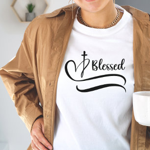 Gezegend Hart en Kruis T-shirt