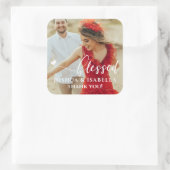 Gezegend Hart Foto Bruiloft Bruidsgunst Sticker (Tas)