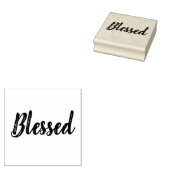 Gezegend houten blok gemonteerde rubberen stempel (Gestempeld)