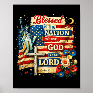 Gezegend is de natie god is heer patriottisch gelo poster