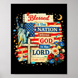 Gezegend is de natie god is heer patriottisch gelo poster