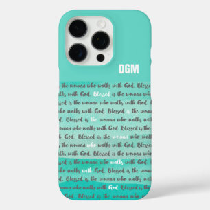 Gezegend is de vrouw die Blauwgroen met God wandel iPhone 16 Pro Hoesje