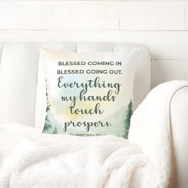 Gezegend komen en uitgaan, groene Waterverf Kussen
