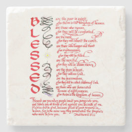 Gezegend Mattheüs 5 3 12 Bijbelvers Christelijk Stenen Onderzetter