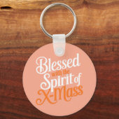 Gezegend met de geest van X-Mass Digital Art Sleutelhanger (Achterkant)